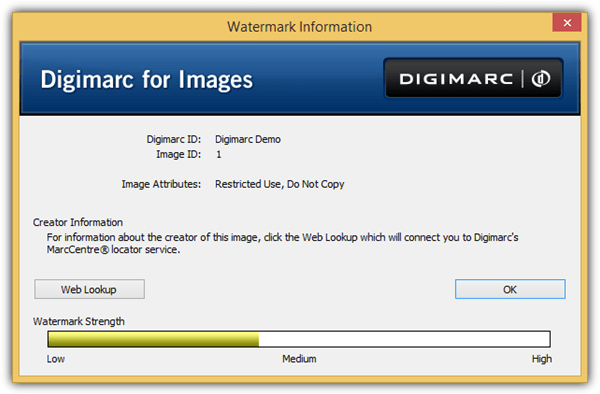 digimarc watermark information