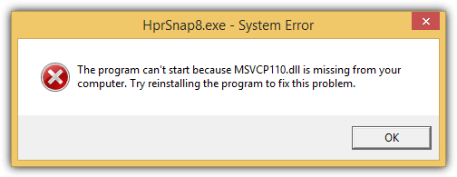 The program can't start because DLL is missing from your computer