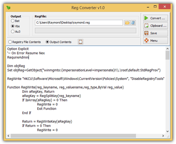 Как создать reg. Reg файл. VBS to exe Converter.