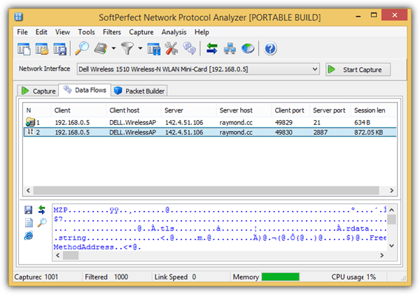 softperfect network protocol analyser