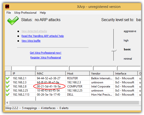 xarp no arp attacks