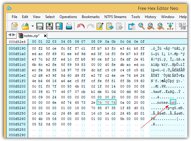 hexedit zip