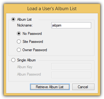 load user album list
