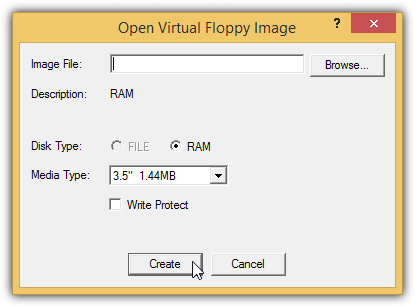 create vfd image file