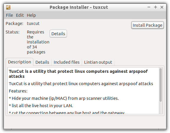 install tuxcut package