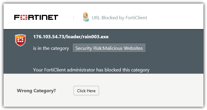 url blocked by forticlient