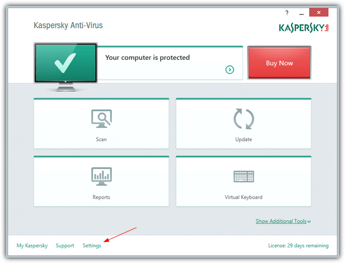 kaspersky settings