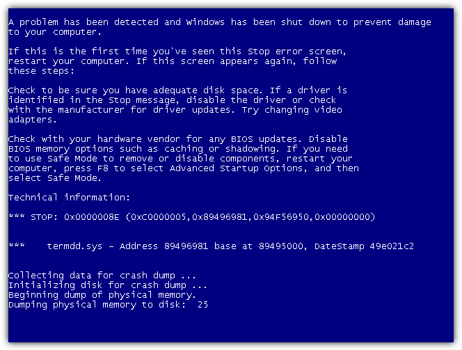 termdd.sys bsod