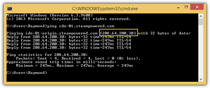 resolve steam origin hostname