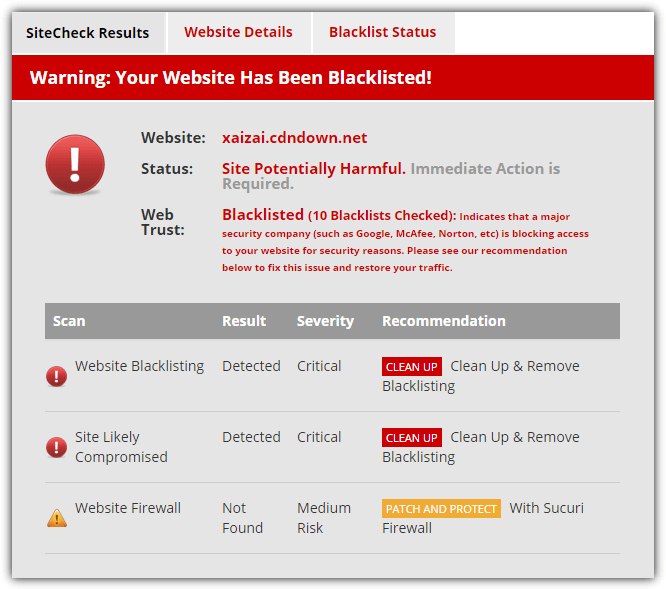 sucuri sitecheck