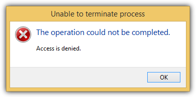unable to terminate process