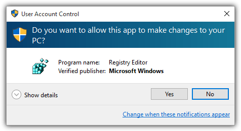 user account control window