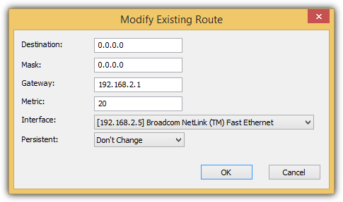 modify existing route