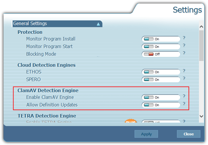 immunet clamav detection engine