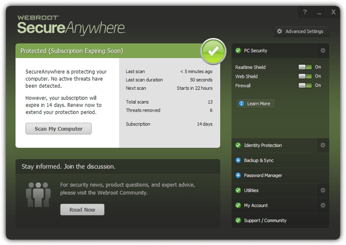 webroot secureanywhere