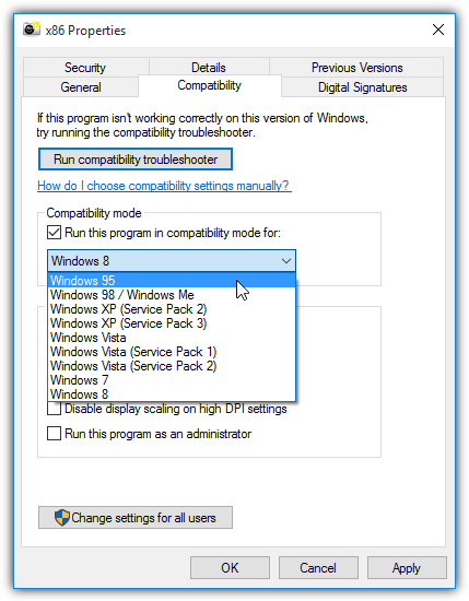 32bit compatibility mode list