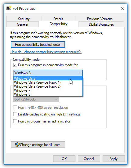 64bit compatibility mode list