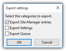 export filezilla setings