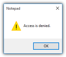 notepad access is denied