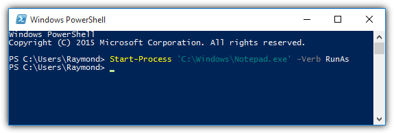 powershell runas