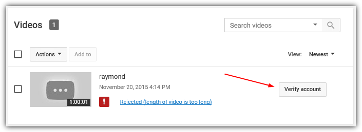 rejected length of video is too long