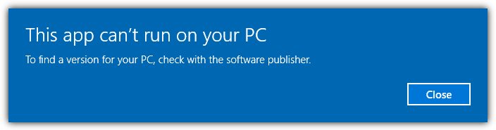 run 64bit on 32bit windows error