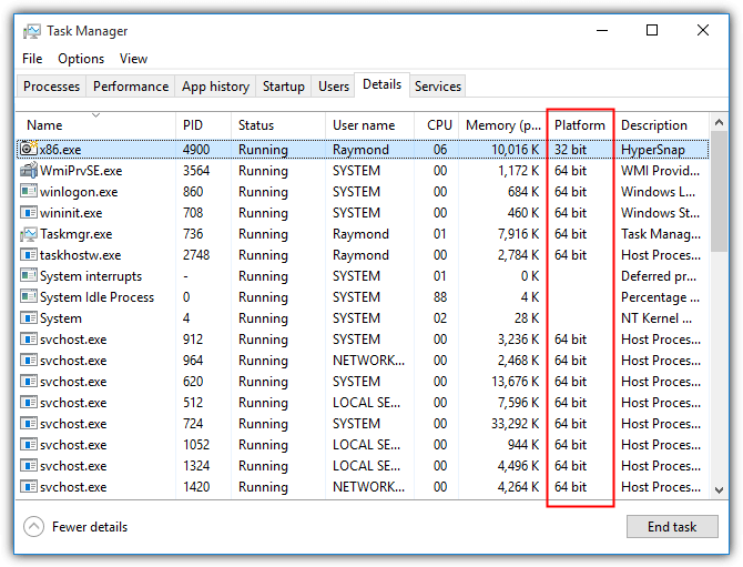 task manager platform column