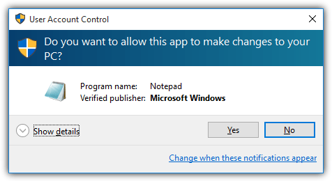 user account control windows10