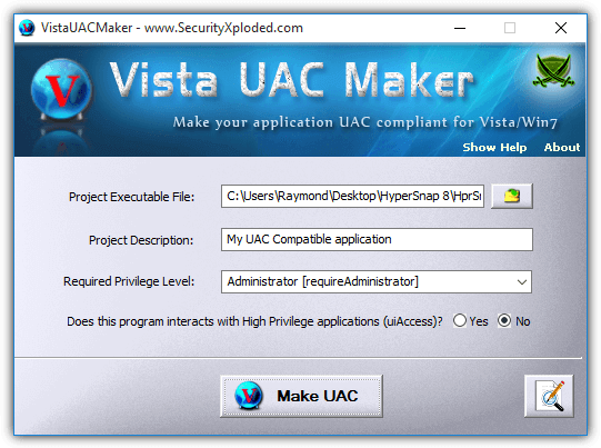 vista uac maker