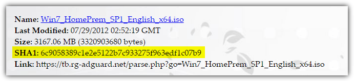 Adguard iso sha1