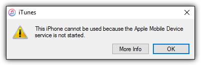 apple mobile device service not started