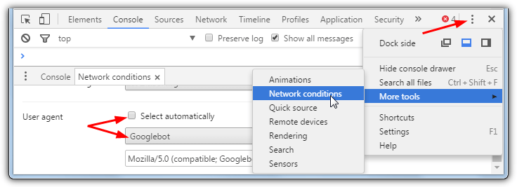 Chrome network conditions