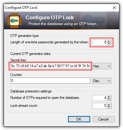 configure otp lock