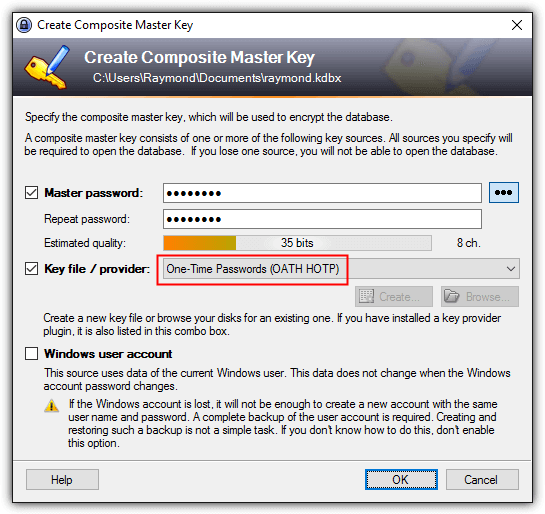 create composite master key