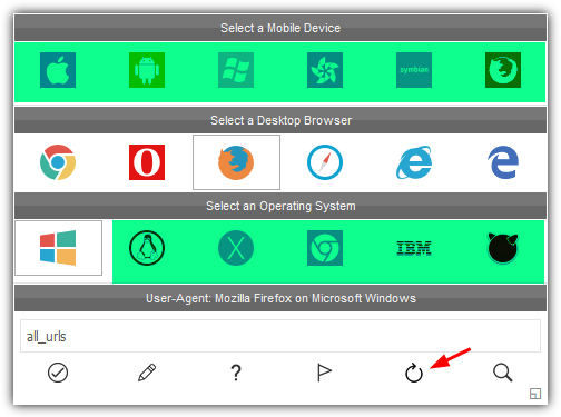 Firefox user agent switcher