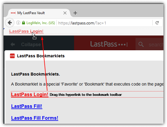 lastpass bookmarklets