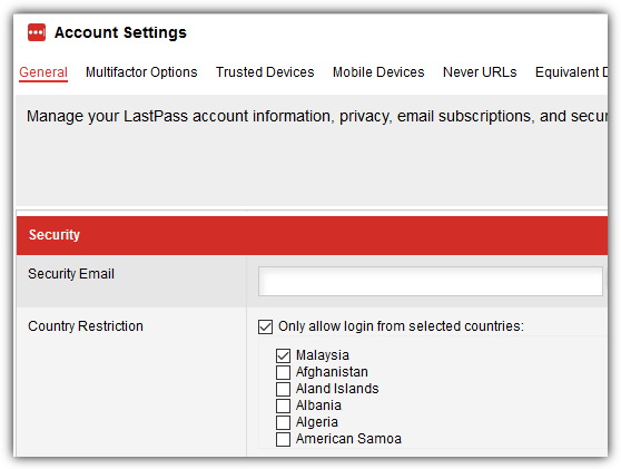 lastpass country restriction
