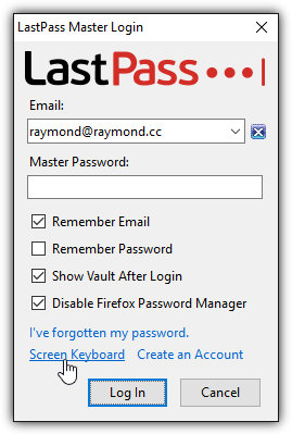 lastpass master login