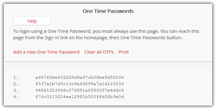 lastpass one time passwords