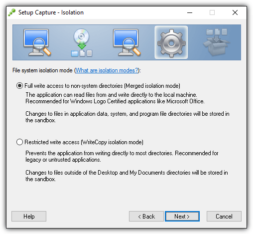 thinapp file system isolation mode