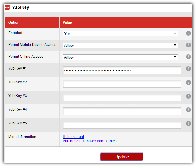 update yubikey lastpass