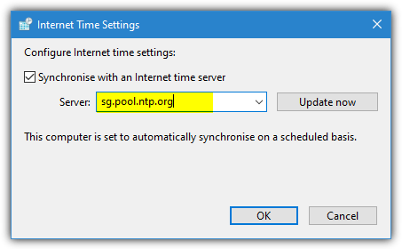 Windows internet time server