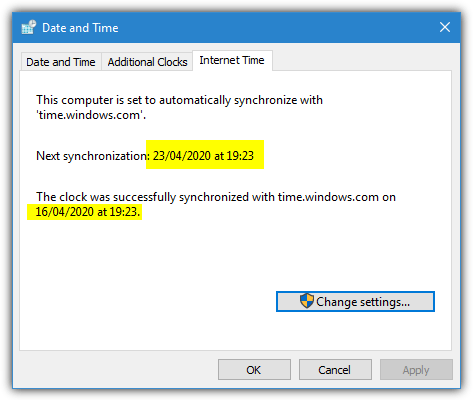 Windws clock sync interval