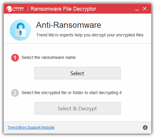 trend micro ransomware file decryptor