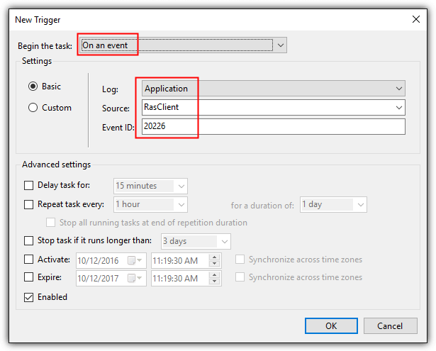 task scheduler trigger