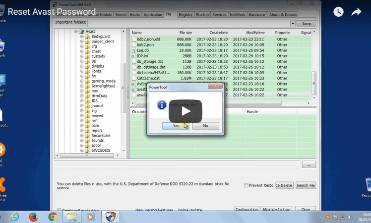 reset avast password youtube