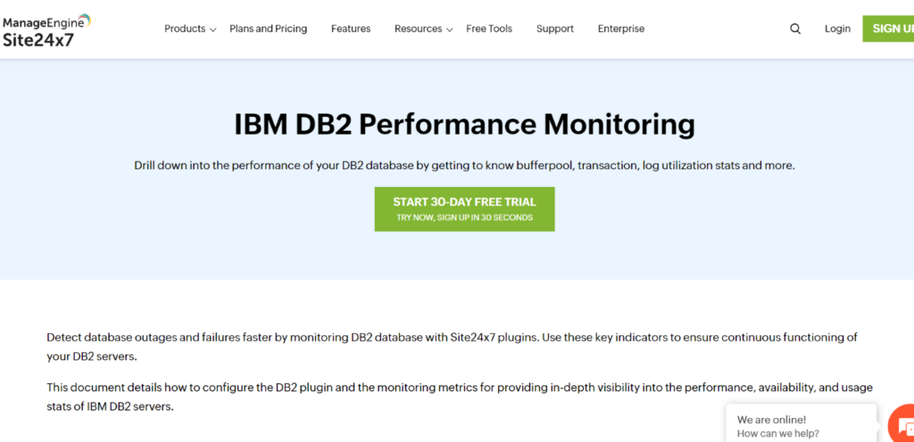Site24x7 db2 monitoring tool