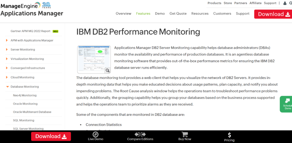 Applications Manager DB2 Server Monitoring