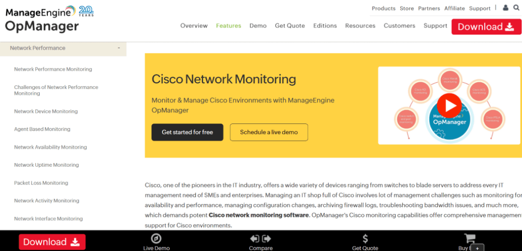 manageengine cisco monitoring software