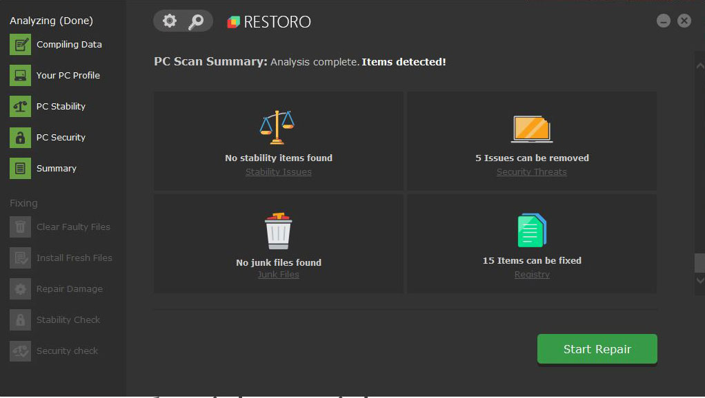 Restoro repair tool